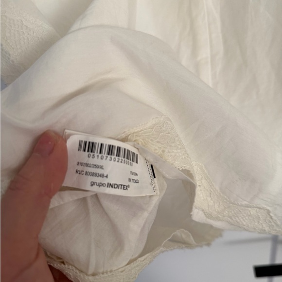 Zara White Mini Cotton Dress - Picture 5 of 6